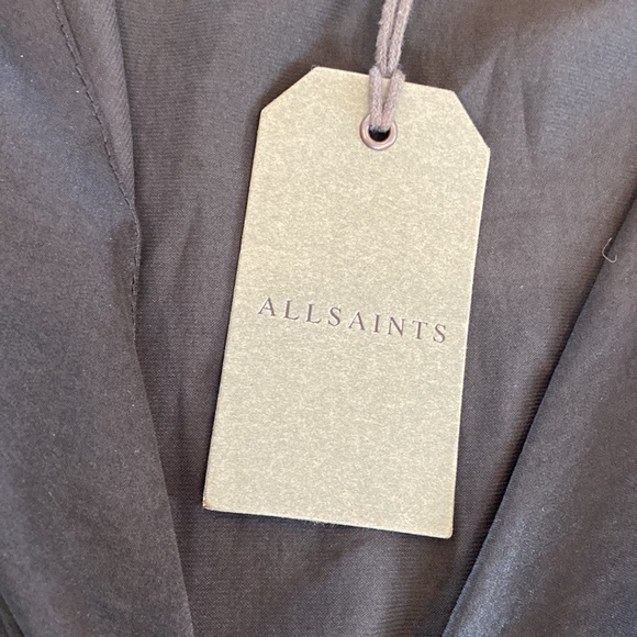 Allsaints brand new with tags on it black wrap dress with side zipper - Picture 4 of 14